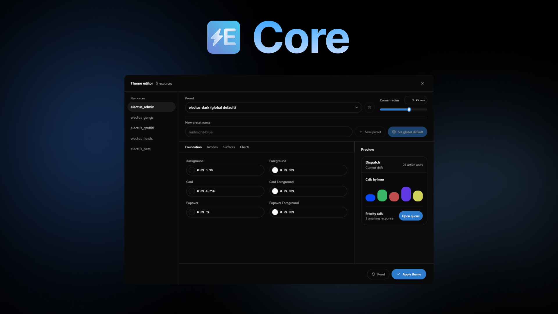 Electus Core FiveM script preview