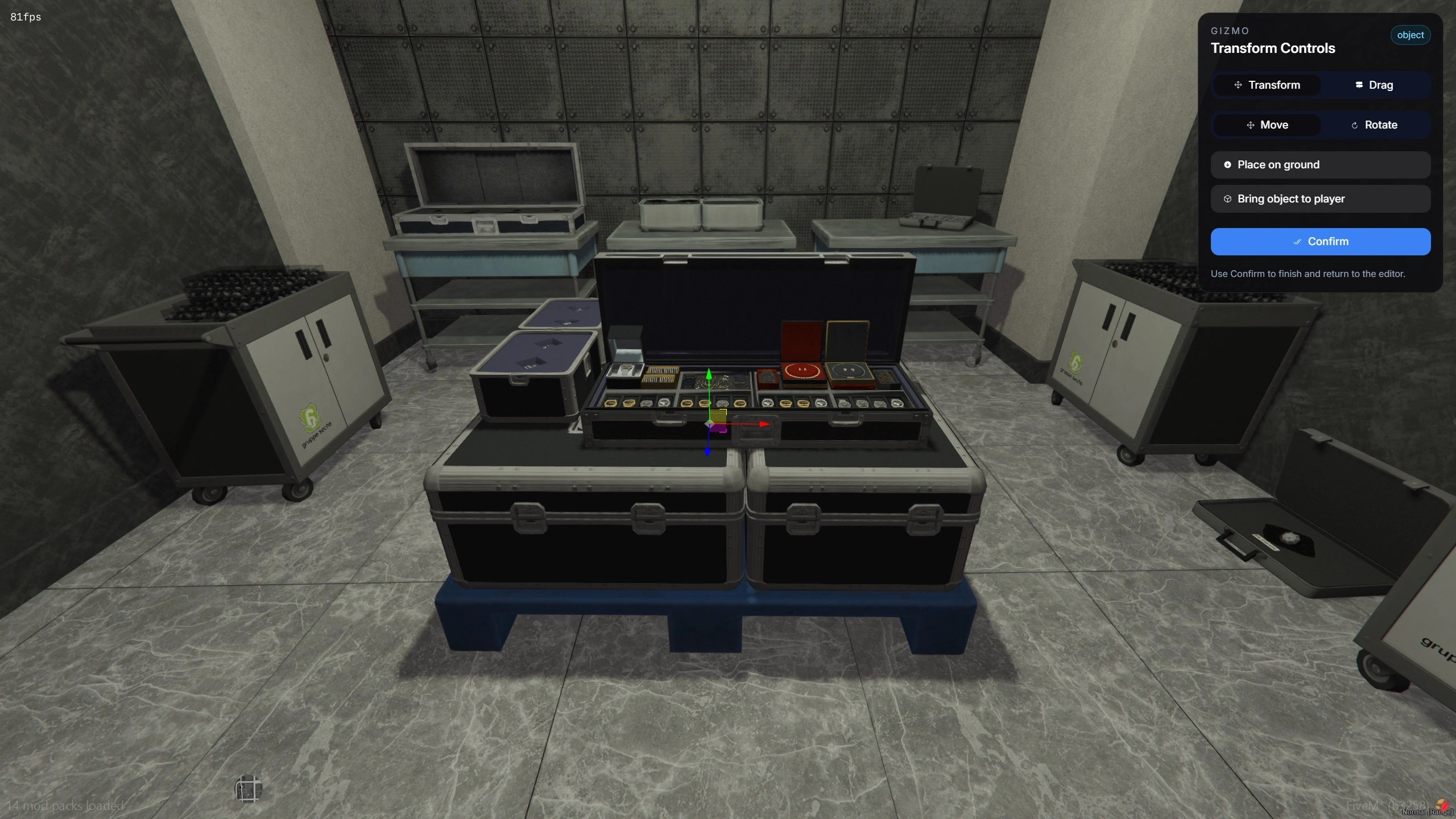 Heist object node preview in game